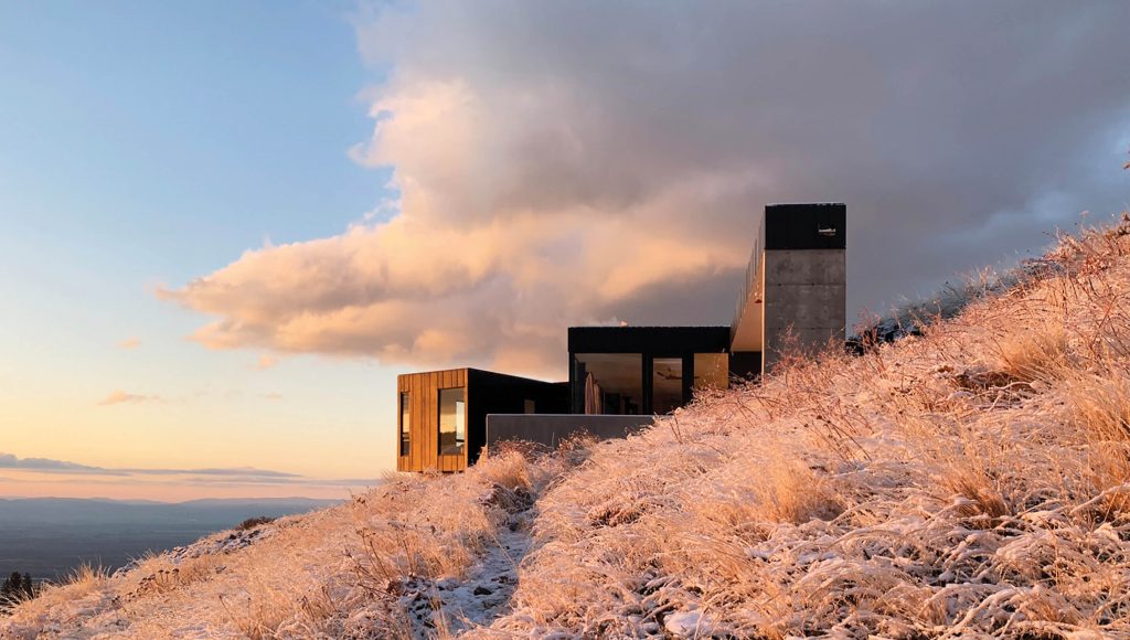 The architect Steve Bull describes his family escape as “just a rustic cabin,” but even though it’s a mile and a half from the nearest power source and snow-plowed roads, the resulting structure includes refined design details missing from many rustic buildings. The windows and doors are by Stile, and the siding is by James Hardie. 