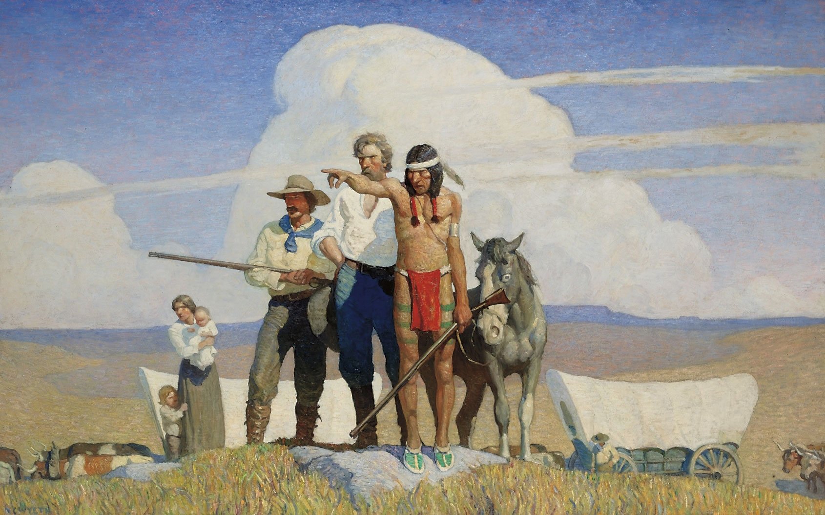 White pioneers. Ньюэлл конверс Уайет. N.C. Wyeth художник. Newell Convers Wyeth (1882-1945). Н. К. Уайет.